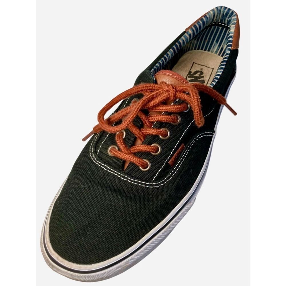 Vans Era 59 Lace Up Canvas Shoes in Dark Black/Brown Men’s 9 1/2
